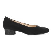 Zwarte Leren Pumps Hassia , Black , Dames