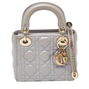 Pre-owned Leather totes Dior Vintage , Gray , Dames