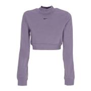 Hoge Nek Sweatshirt Chill French Terry Crop Nike , Purple , Dames