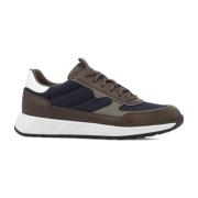 Olijf Marine Sneakers voor Mannen Geox , Multicolor , Heren