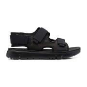 Zwarte casual open sandalen - Heren platte sandalen Camper , Black , H...