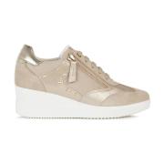 Beige Stardust Sneakers voor Vrouwen Geox , Beige , Dames