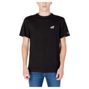 Signature T-Shirt Herfst/Winter Collectie Tommy Jeans , Black , Heren