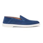 Suede Loafer Santoni , Blue , Dames