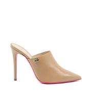 Kameel Leren High-Heel Mule Sandaal Dee Ocleppo , Brown , Dames