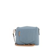 Denim Crossbody Tas met Magnetische Sluiting Pourchet Paris , Blue , D...