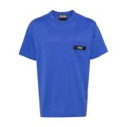 Blauw T-shirt met Zak en Logo Versace Jeans Couture , Blue , Heren