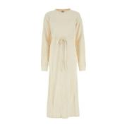 Elegant Ivory Cotton Dress Baserange , Beige , Dames