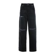 Zwarte R3D Destroyer Baggy Ripped Jeans Represent , Black , Heren