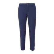 Blauwe Katoenen Chino Broek Gemaakt in Italië Fay , Blue , Dames