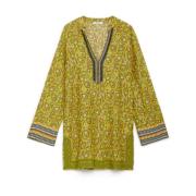 V-hals Kaftan Shirt in Licht Viscose Maliparmi , Multicolor , Dames