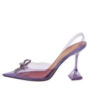 Pre-owned Fabric heels Amina Muaddi Pre-owned , Purple , Dames