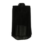 Zwarte Geplooide Top met Sleutelgat Detail Junya Watanabe , Black , Da...