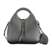 Zwarte leren handtas met afneembare band Coccinelle , Black , Dames