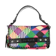 Zwarte handtas met contrastdetails Desigual , Multicolor , Dames