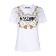 Stijlvolle T-Shirt Collectie Moschino , White , Dames