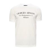 Logo T-shirt Giorgio Armani , White , Heren