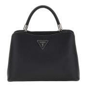 Gizele 2 Compartiment Satchel Tas Guess , Black , Dames