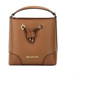 Pebbled Leather Bucket Crossbody Tas Michael Kors , Brown , Dames