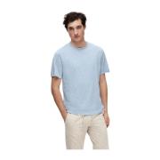 Linnen T-shirt met korte mouwen Selected Homme , Blue , Heren