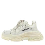 Pre-owned Leather sneakers Balenciaga Vintage , White , Dames