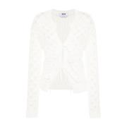 Katoenen Vest Trui Msgm , White , Dames