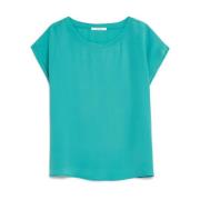 Vloeibare Crepe Boxy Shirt Maliparmi , Green , Dames