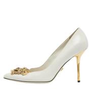 Pre-owned Leather heels Versace Pre-owned , White , Dames