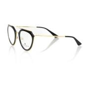 Zwarte Aviator Bril met Gouden Accenten Frankie Morello , Black , Dame...