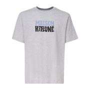 Stijlvolle katoenmix T-shirts en Polos Maison Kitsuné , Gray , Heren