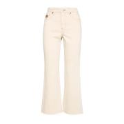 Garment-Dyed Cotton Bull Flares Maliparmi , Beige , Dames