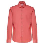 Katoen Elastaan Shirts Calvin Klein , Pink , Heren