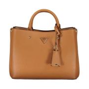 Stijlvolle Meridian Handtas met Contrastdetails Guess , Brown , Dames