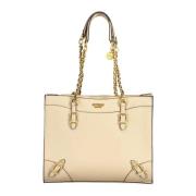 Ketting-Link Schouder Handtas Guess , Beige , Dames