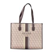 Stijlvolle schoudertas met meerdere compartimenten Guess , Beige , Dam...