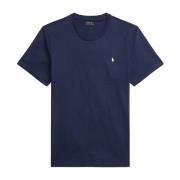 Geribbelde Crew Neck Polo Shirt Ralph Lauren , Blue , Heren