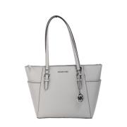 Parel Grijs Leren Tote Handtas Michael Kors , Gray , Dames