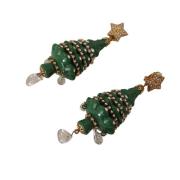 Kristallen Kerstboom Clip-On Oorbellen Dolce & Gabbana , Green , Dames