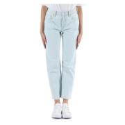 High Rise Straight Fit Jeans Replay , Blue , Dames