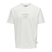 Dynamisch Print T-shirt met korte mouwen Only & Sons , White , Heren