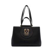 Zwarte Schoudertas van Eco-leer Love Moschino , Black , Dames