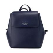 Stijlvolle Leren Flap Rugzak Tas Kate Spade , Blue , Dames