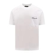 Geborduurd Logo Katoenen T-Shirt Purple Brand , White , Heren