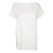 Geborduurd Logo Detail T-shirt Jurk Courrèges , White , Dames