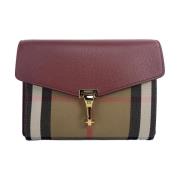 Check Leren Crossbody Tas Gouden Hardware Burberry , Multicolor , Dame...