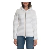 Gewatteerde jas met vaste capuchon Save The Duck , White , Dames