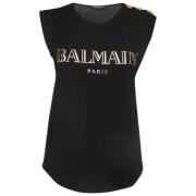 Pre-owned Fabric tops Balmain Pre-owned , Black , Dames