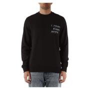 Katoenen sweatshirt met voorlogo Calvin Klein Jeans , Black , Heren