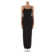 Lange jurk met logoprint Calvin Klein Jeans , Black , Dames
