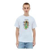 Grafische Print Katoenen T-shirt Brain Dead , White , Heren